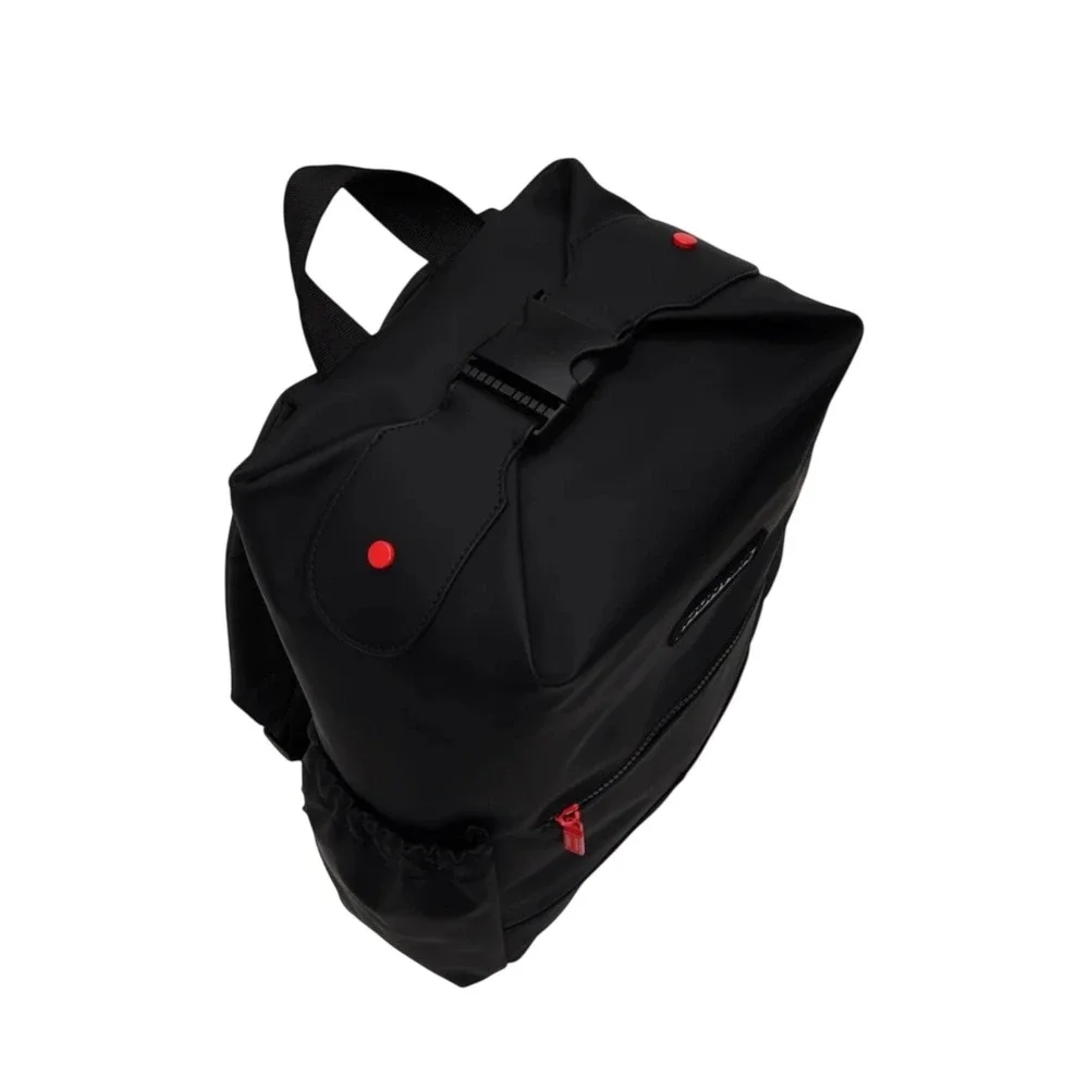 Hunter Top Clip Backpack Black Water Resistant Rubberized Logo‎ UBB1204KBM